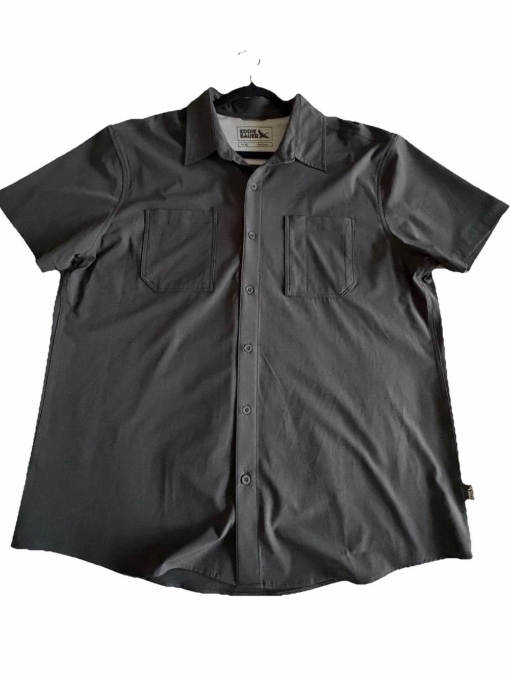 Eddie Bauer Shirt Mens XL Short Sleeve Button Up Pockets Performance Hiking